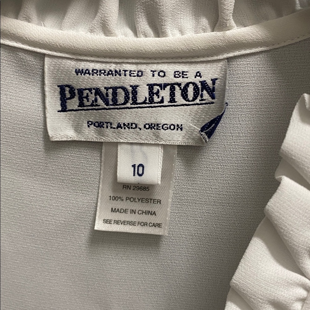 Pendleton Cream Ruffle Blouse - Picture 2 of 4